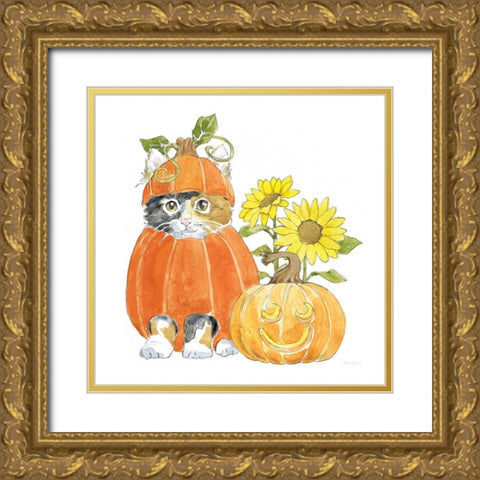 Halloween Pets II Gold Ornate Wood Framed Art Print with Double Matting by Grove, Beth