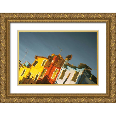 Reflections of Burano XI Gold Ornate Wood Framed Art Print with Double Matting by Aledanda