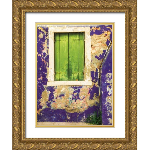 Windows of Burano I Gold Ornate Wood Framed Art Print with Double Matting by Aledanda