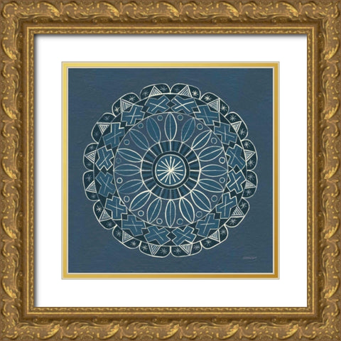 Adire II Cream Gold Ornate Wood Framed Art Print with Double Matting by Lovell, Kathrine