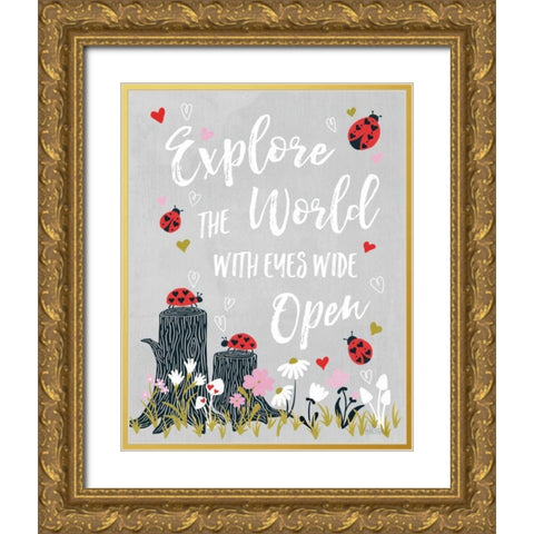 Lovebug I Gold Ornate Wood Framed Art Print with Double Matting by Marshall, Laura