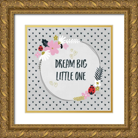 Lovebug III Gold Ornate Wood Framed Art Print with Double Matting by Marshall, Laura