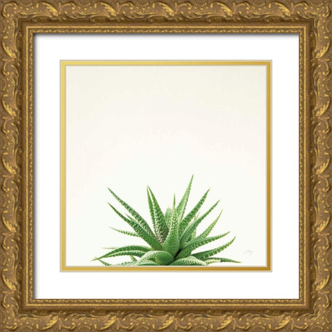 Succulent Simplicity I Neutral Gold Ornate Wood Framed Art Print with Double Matting by Bradley, Felicity