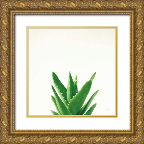 Succulent Simplicity V Neutral Gold Ornate Wood Framed Art Print with Double Matting by Bradley, Felicity