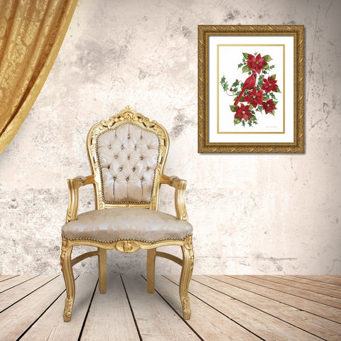 Holiday Happiness II Gold Ornate Wood Framed Art Print with Double Matting by McKenna, Kathleen Parr