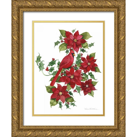 Holiday Happiness II Gold Ornate Wood Framed Art Print with Double Matting by McKenna, Kathleen Parr