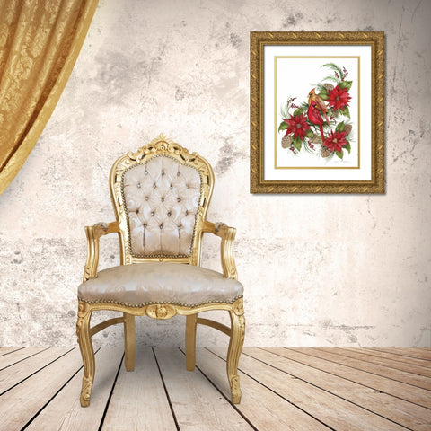 Holiday Happiness III Gold Ornate Wood Framed Art Print with Double Matting by McKenna, Kathleen Parr
