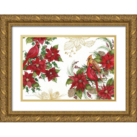 Holiday Happiness VII Gold Ornate Wood Framed Art Print with Double Matting by McKenna, Kathleen Parr