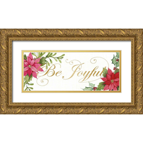 Holiday Happiness IX Gold Ornate Wood Framed Art Print with Double Matting by McKenna, Kathleen Parr