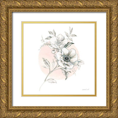 Sketchbook Garden I Gold Ornate Wood Framed Art Print with Double Matting by Nai, Danhui