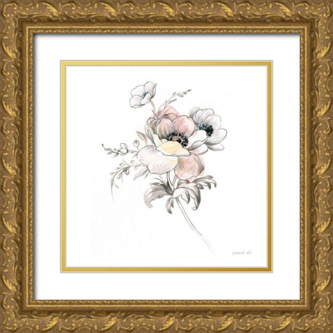 Sketchbook Garden X Gold Ornate Wood Framed Art Print with Double Matting by Nai, Danhui