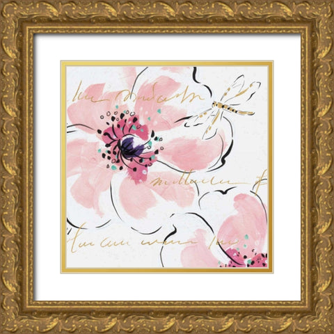 Simply Pink II Gold Ornate Wood Framed Art Print with Double Matting by Brissonnet, Daphne