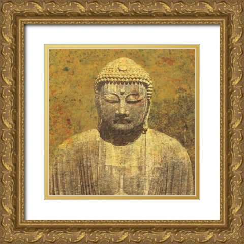 Asian Buddha Crop Gold Ornate Wood Framed Art Print with Double Matting by Wild Apple Portfolio