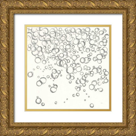 Bubbles I Gold Ornate Wood Framed Art Print with Double Matting by Paschke, Chris