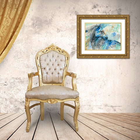 Paloma Gold Ornate Wood Framed Art Print with Double Matting by Hristova, Albena