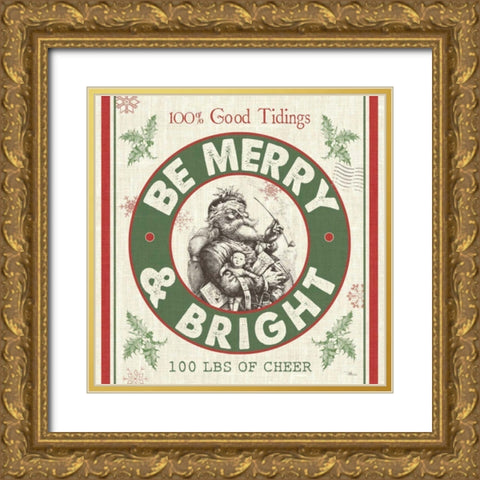Farmhouse Holiday I Gold Ornate Wood Framed Art Print with Double Matting by Pela Studio