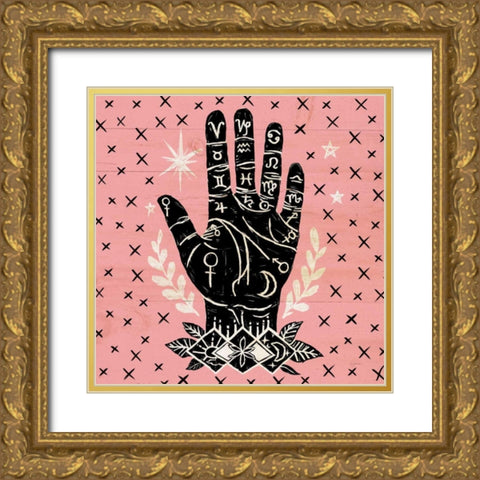 Mystical Halloween Pink I Gold Ornate Wood Framed Art Print with Double Matting by Urban, Mary