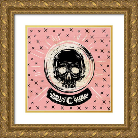 Mystical Halloween Pink III Gold Ornate Wood Framed Art Print with Double Matting by Urban, Mary