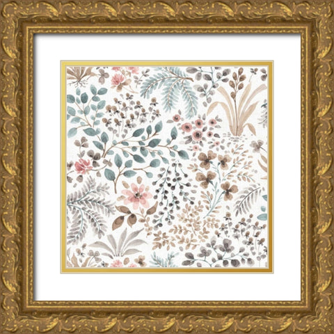 Forest Friends Step 02A Gold Ornate Wood Framed Art Print with Double Matting by Audit, Lisa