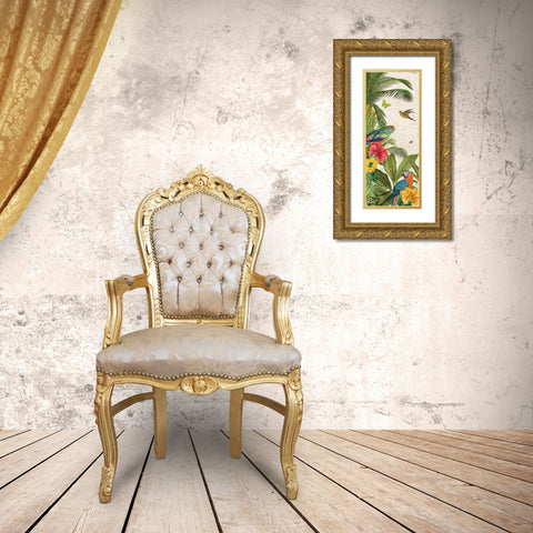 Parrot Paradise VI Gold Ornate Wood Framed Art Print with Double Matting by Pertiet, Katie