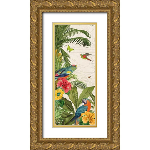 Parrot Paradise VI Gold Ornate Wood Framed Art Print with Double Matting by Pertiet, Katie