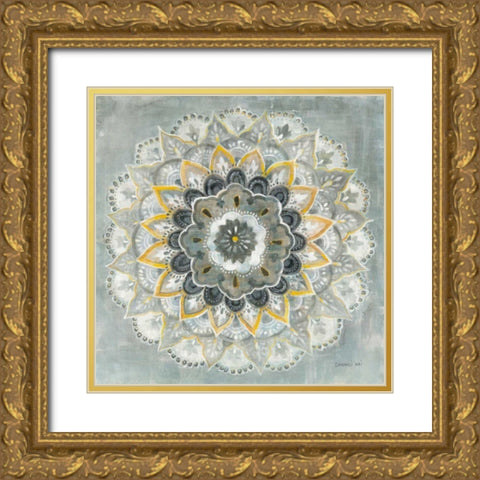 Sunburst Gold Ornate Wood Framed Art Print with Double Matting by Nai, Danhui