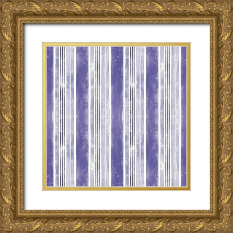 Botanical Blue Step 05 Gold Ornate Wood Framed Art Print with Double Matting by Pertiet, Katie