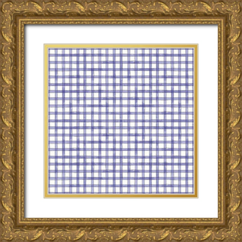 Botanical Blue Step 07 Gold Ornate Wood Framed Art Print with Double Matting by Pertiet, Katie