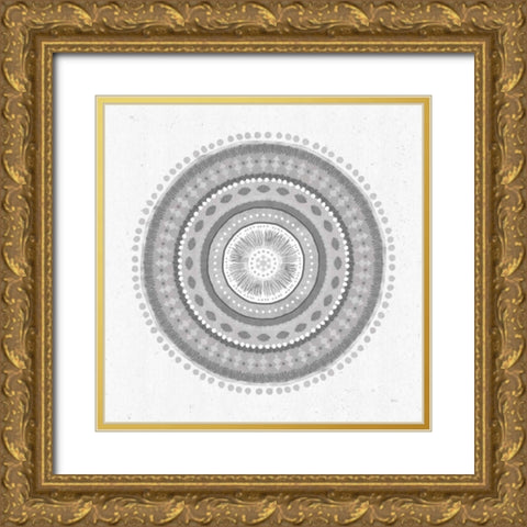 Suds Mandala Gold Ornate Wood Framed Art Print with Double Matting by Charron, Veronique