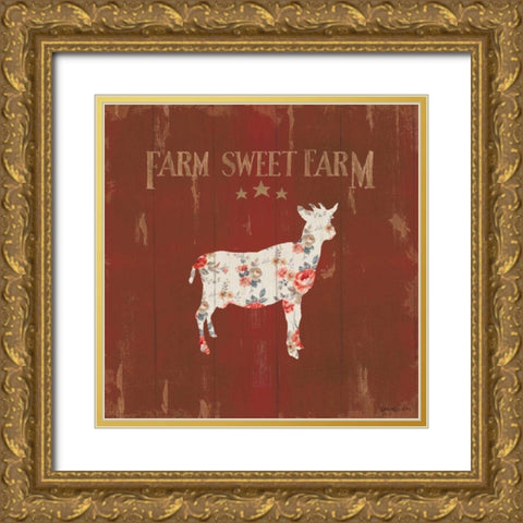 Farm Patchwork XI Gold Ornate Wood Framed Art Print with Double Matting by Nai, Danhui