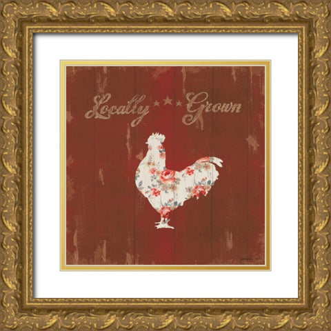 Farm Patchwork XII Gold Ornate Wood Framed Art Print with Double Matting by Nai, Danhui