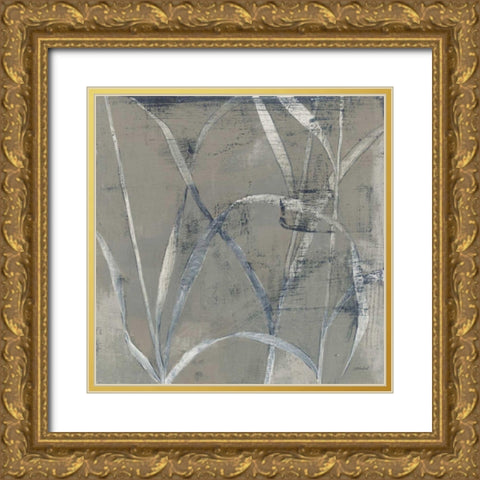 In the Garden II Gray Gold Ornate Wood Framed Art Print with Double Matting by Lovell, Kathrine