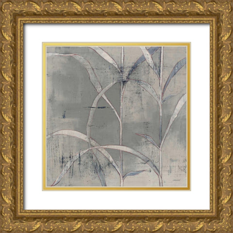 In the Garden III Gray Gold Ornate Wood Framed Art Print with Double Matting by Lovell, Kathrine