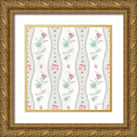 June Blooms Pattern V Gold Ornate Wood Framed Art Print with Double Matting by Nai, Danhui