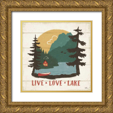 Vintage Lake VII Gold Ornate Wood Framed Art Print with Double Matting by Penner, Janelle