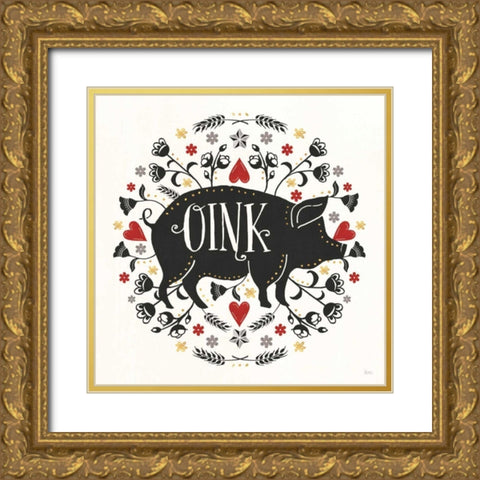 Otomi Farm VI Gold Ornate Wood Framed Art Print with Double Matting by Charron, Veronique