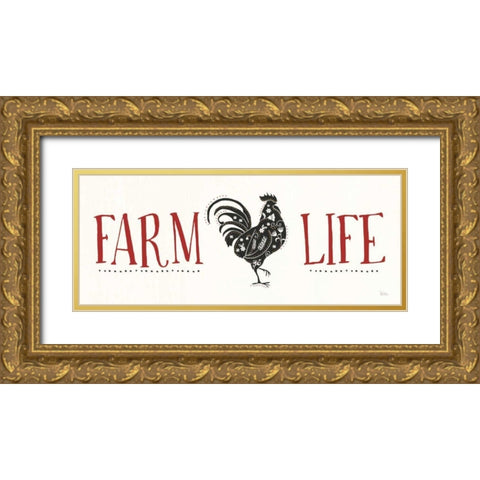 Otomi Farm X Gold Ornate Wood Framed Art Print with Double Matting by Charron, Veronique