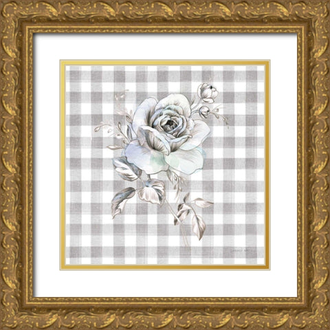 Sketchbook Garden IX Checker Gold Ornate Wood Framed Art Print with Double Matting by Nai, Danhui