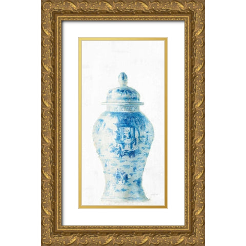 Ginger Jar II on White Crop Gold Ornate Wood Framed Art Print with Double Matting by Nai, Danhui