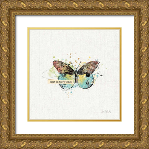 Thoughtful Butterflies III Gold Ornate Wood Framed Art Print with Double Matting by Pertiet, Katie