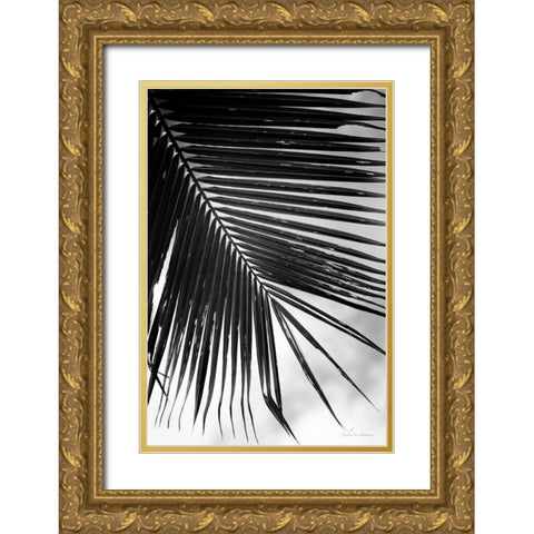 Palm Frond II Gold Ornate Wood Framed Art Print with Double Matting by Van Swearingen, Debra
