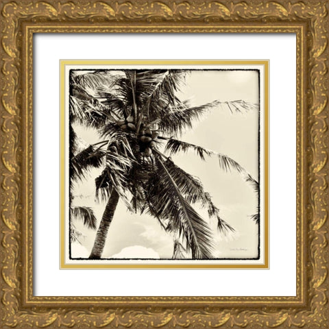 Palm Tree Sepia II Gold Ornate Wood Framed Art Print with Double Matting by Van Swearingen, Debra