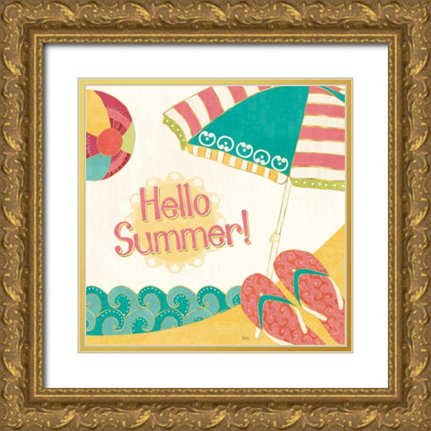 Fun in the Sun II Gold Ornate Wood Framed Art Print with Double Matting by Charron, Veronique