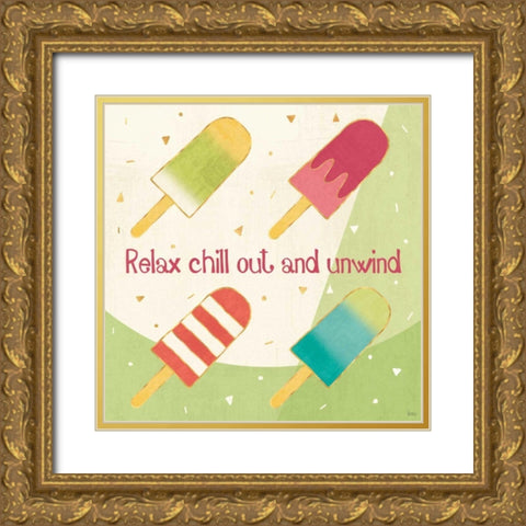 Fun in the Sun IV Gold Ornate Wood Framed Art Print with Double Matting by Charron, Veronique