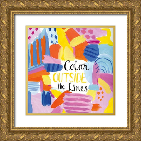 Abstract Affirmations I Gold Ornate Wood Framed Art Print with Double Matting by Zaman, Farida