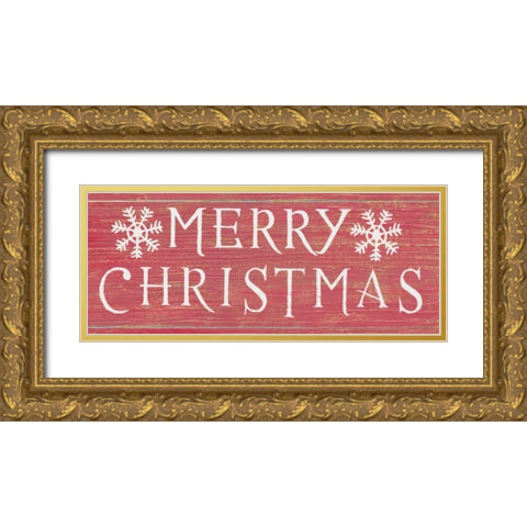 Christmas Affinity III Red Gold Ornate Wood Framed Art Print with Double Matting by Wiens, James