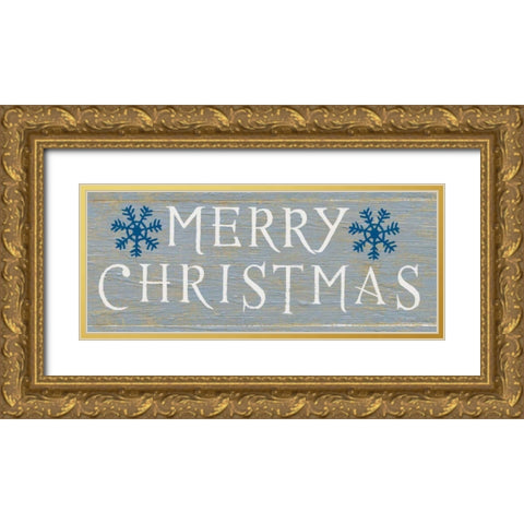 Christmas Affinity III Grey Gold Ornate Wood Framed Art Print with Double Matting by Wiens, James