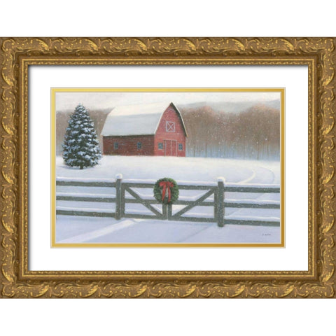 Christmas Affinity VI Gold Ornate Wood Framed Art Print with Double Matting by Wiens, James