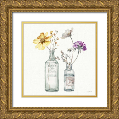 A Country Weekend X v2 Yellow Purple Gold Ornate Wood Framed Art Print with Double Matting by Audit, Lisa