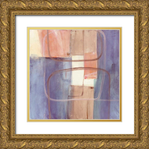 Passage II Blush Purple Gold Ornate Wood Framed Art Print with Double Matting by Schick, Mike